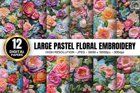 Large Pastel Floral Embroidery Patterns: A Designer's Review